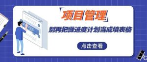 【苏州管家婆CRM】项目进度管理：别再把做进度计划当成填表格